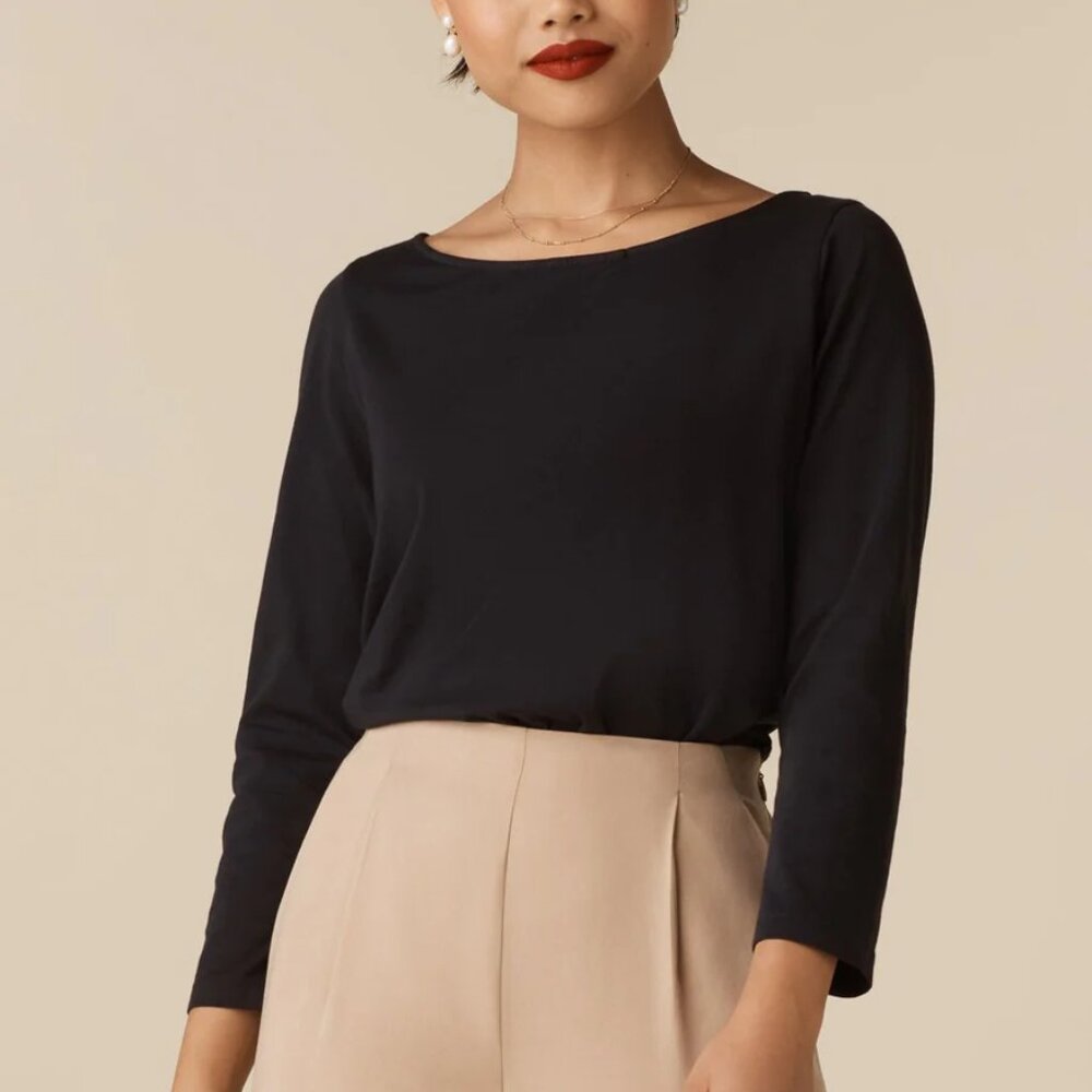 Vetta The Convertible Boat Neck Tee in XS